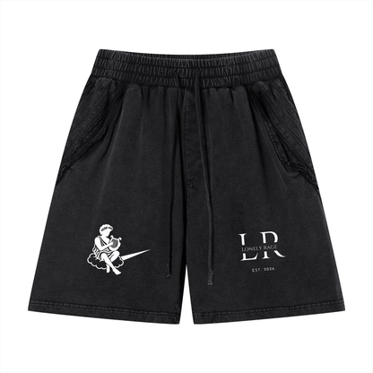 LONELY RAGE™ Unisex Vintage Wash Raw Edge Shorts