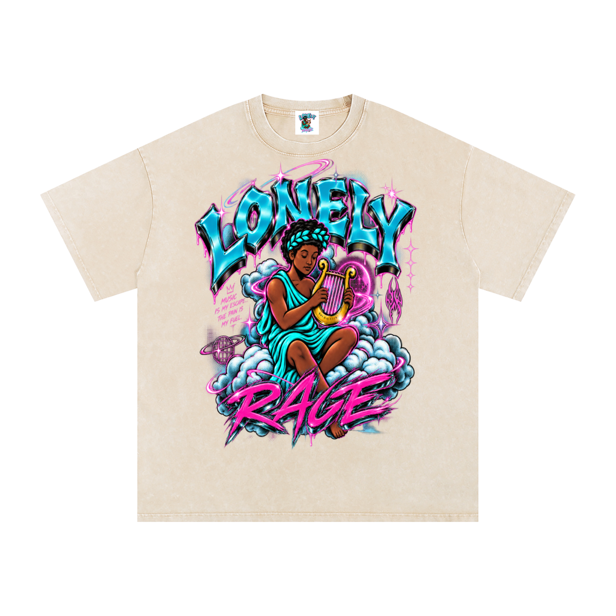 Snow Washed Oversized Cotton T-Shirt