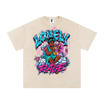 Snow Washed Oversized Cotton T-Shirt